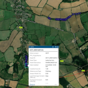 Image of a 'Geo-Map' linked to a database which allows data about a measure to be recorded uniformly and centrally.