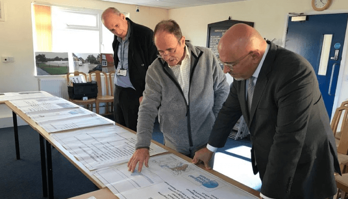 SAFAG members meet with local MP Nadhim Zahawi to discuss flood resilience and NFM measures.